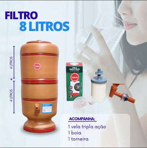 Filtro de Barro água limpa e filtrada 8L Salute